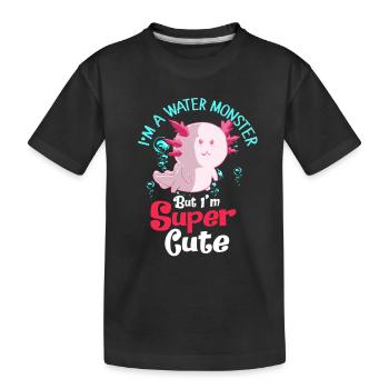 Axolotl Reptile Salamandre Aquarium Kawaii Lurch - T-shirt bio Premium Enfant - noir - Devant