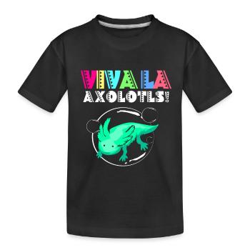 Axolotl Reptile Salamandre Aquarium Kawaii Lurch - T-shirt bio Premium Enfant - noir - Devant