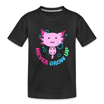 Axolotl Reptile Salamandre Aquarium Kawaii Lurch - T-shirt bio Premium Enfant - noir - Devant