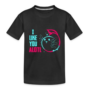 Axolotl Reptile Salamandre Aquarium Kawaii Lurch - T-shirt bio Premium Enfant - noir - Devant