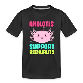 Axolotl Reptile Salamandre Aquarium Kawaii Lurch - T-shirt bio Premium Enfant - noir - Devant