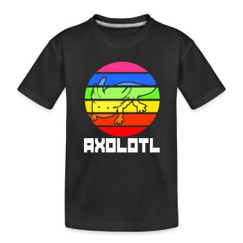 Axolotl Reptile Salamandre Aquarium Kawaii Lurch - T-shirt bio Premium Enfant - noir - Devant