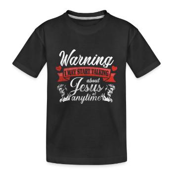 Jesus Christus Kreuz Gott Geschenk - Kinder Premium Bio T-Shirt - Schwarz - Vorne
