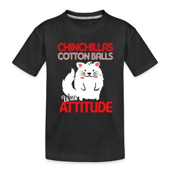 Chinchilla Geschenk Südamerika Nagetier Haustier - Kinder Premium Bio T-Shirt - Schwarz - Vorne