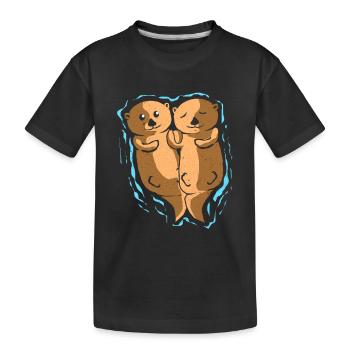 Otter - Kids' Premium Organic T-Shirt - black - Front