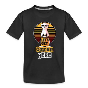 Otter - Kids' Premium Organic T-Shirt - black - Front