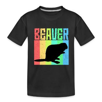 Biber - Kinder Premium Bio T-Shirt - Schwarz - Vorne