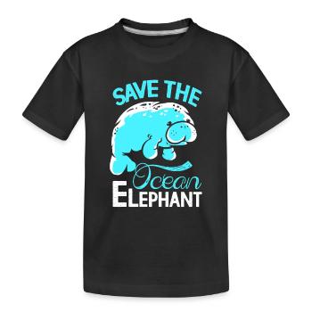 Lamantin Dugong Cochon de mer Sirenia Lamantin - T-shirt bio Premium Enfant - noir - Devant