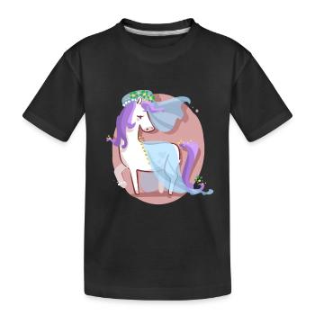 Mariée licorne - T-shirt bio Premium Enfant - noir - Devant