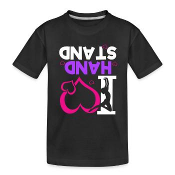 Gymnastik Handstand Turnen Kunstturnen Geschenk - Kinder Premium Bio T-Shirt - Schwarz - Vorne
