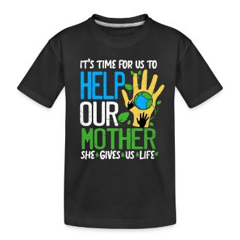 Earth Day - Kids' Premium Organic T-Shirt - black - Front