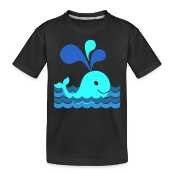Whale in the sea- Wal im Meer - Kinder Premium Bio T-Shirt - Schwarz - Vorne