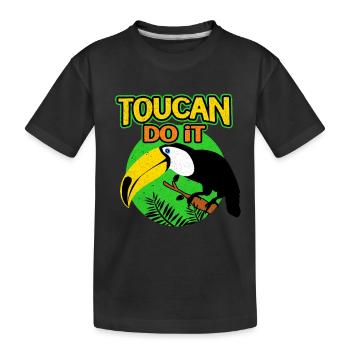 Toucan - Kids' Premium Organic T-Shirt - black - Front
