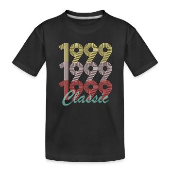 Jahrgang 1999 Classic Geschenkidee - Kinder Premium Bio T-Shirt - Schwarz - Vorne