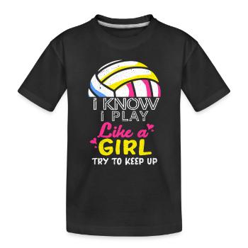 Volleyball - Kids' Premium Organic T-Shirt - black - Front