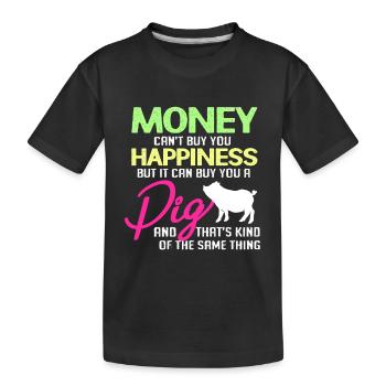 Schwein Sau Schweinchen Minischwein Ferkel Eber - Kinder Premium Bio T-Shirt - Schwarz - Vorne