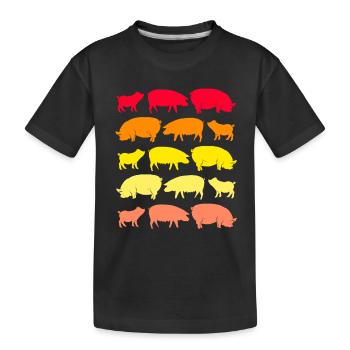 Schwein Sau Schweinchen Minischwein Ferkel Eber - Kinder Premium Bio T-Shirt - Schwarz - Vorne