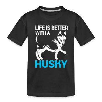 Husky - T-shirt bio Premium Enfant - noir - Devant