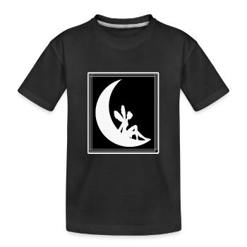 Fée sur la lune - fée sur la lune - T-shirt bio Premium Enfant - noir - Devant