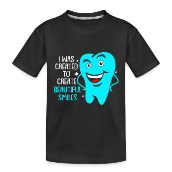 Zahnarzt Geschenk Zahnärztin Zahnmedizin Zahn - Kinder Premium Bio T-Shirt - Schwarz - Vorne