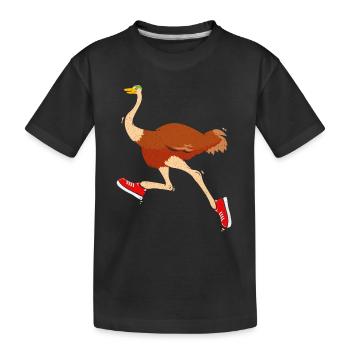 Strauß - Kinder Premium Bio T-Shirt - Schwarz - Vorne