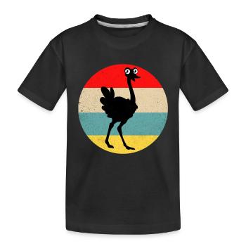 Strauß - Kinder Premium Bio T-Shirt - Schwarz - Vorne