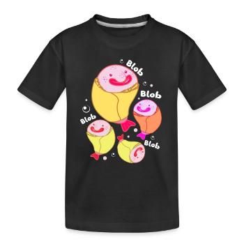 Blobfisch Tiefsee Grumpy Introvertiert Geschenk - Kinder Premium Bio T-Shirt - Schwarz - Vorne