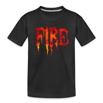 Fire red - Kids' Premium Organic T-Shirt - black - Front