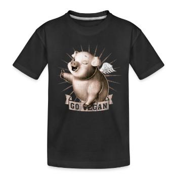 Go Vegan - T-shirt bio Premium Enfant - noir - Devant