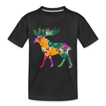 Elk - Kids' Premium Organic T-Shirt - black - Front