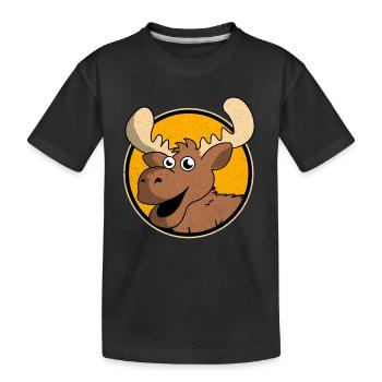 Elch - Kinder Premium Bio T-Shirt - Schwarz - Vorne