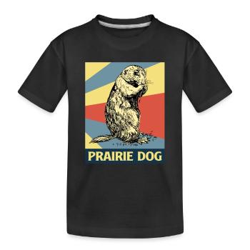 Écureuil de terre Prairies Marmottes Prairies rongeurs - T-shirt bio Premium Enfant - noir - Devant