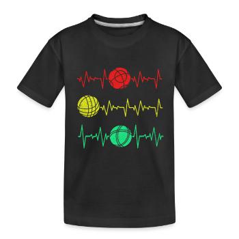 Pétanque - Kinder Premium Bio T-Shirt - Schwarz - Vorne