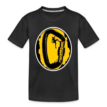 Climbing Climber Climbing Wall Mountain Rock Sport - Kids' Premium Organic T-Shirt - black - Front