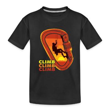 Climbing Climber Climbing Wall Mountain Rock Sport - Kids' Premium Organic T-Shirt - black - Front
