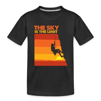 Klettern Kletterer Kletterwand Berg Fels Sport - Kinder Premium Bio T-Shirt - Schwarz - Vorne