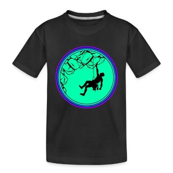 Climbing Climber Climbing Wall Mountain Rock Sport - Kids' Premium Organic T-Shirt - black - Front