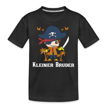 Kleiner Bruder Geschwisterchen - Kinder Premium Bio T-Shirt - Schwarz - Vorne