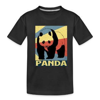 Panda - Kinder Premium Bio T-Shirt - Schwarz - Vorne