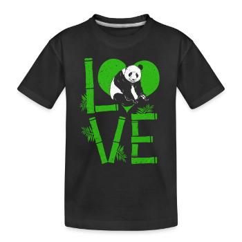 Panda - Kinder Premium Bio T-Shirt - Schwarz - Vorne