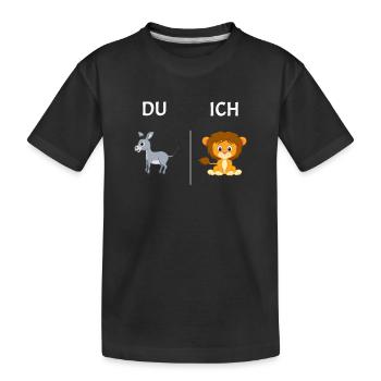 Drôle d’enfant De l’âne Je Lion Enfants Enfants - T-shirt bio Premium Enfant - noir - Devant