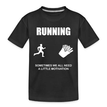 Laufen Joggen Rennen Sprinten Geschenk Shirt - Kinder Premium Bio T-Shirt - Schwarz - Vorne