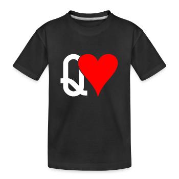 Reine de cœur jeu de cartes Idée de cadeau - T-shirt bio Premium Enfant - noir - Devant
