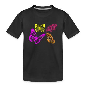 Papillons papillons - T-shirt bio Premium Enfant - noir - Devant
