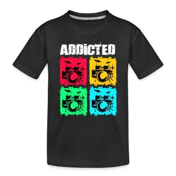 Drummer Drummer Music Instrument Drum Band - Kids' Premium Organic T-Shirt - black - Front