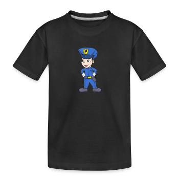 Little Policeman Junior Policeman Offspring - Kids' Premium Organic T-Shirt - black - Front