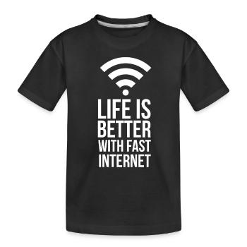 chemise de nerd optique de fibre d'Internet rapide - T-shirt bio Premium Enfant - noir - Devant