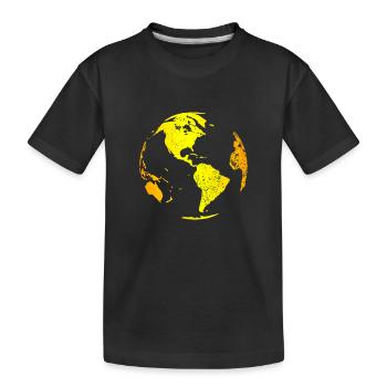 Globus Weltkarte - Kinder Premium Bio T-Shirt - Schwarz - Vorne