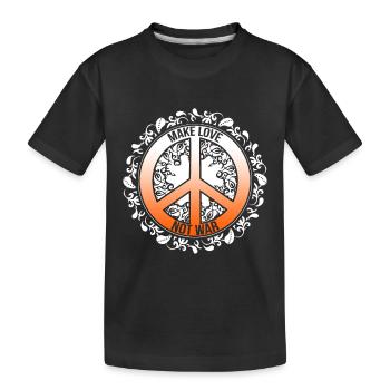 Make Love Not War Hippie Costume World Friendly Day - Kids' Premium Organic T-Shirt - black - Front