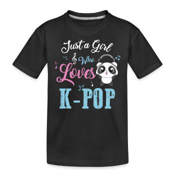 kpop band girl fan - Kinder Premium Bio T-Shirt - Schwarz - Vorne